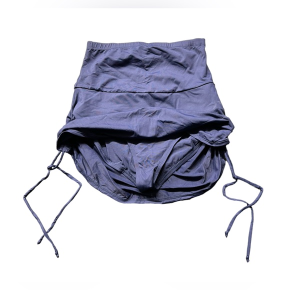 ANNE COLE Navy Live in Color Tummy Control Skirted Bikini Swim Bottom Sz L NWOT - Picture 3 of 11